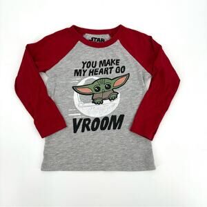 Star Wars Valentines Baby Yoda baseball tee Size 4T